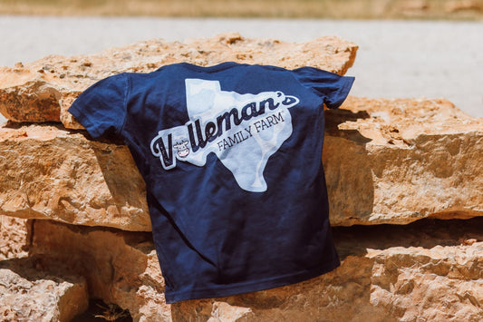 Kids - Cow Print Texas T-Shirt - Navy